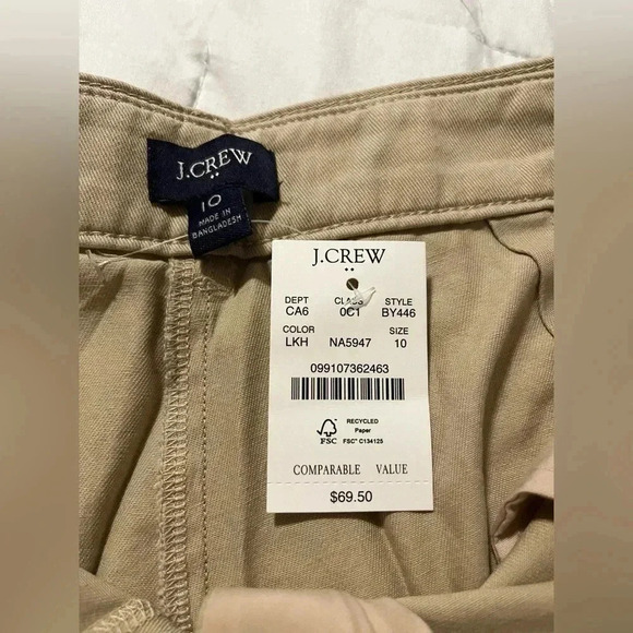 J Crew Shorts Pleated Khaki Chino 4” Inseam NWT Womens Size 10 Cotton - Picture 5 of 11